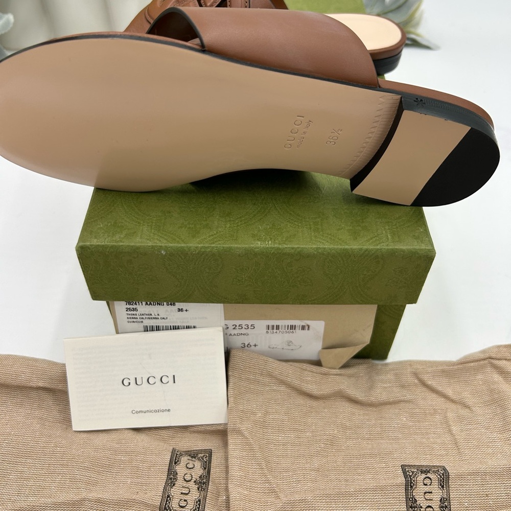 Women's Gucci interlocking G leather sandals size 36.5 made in Italy - Picture 8 of 12